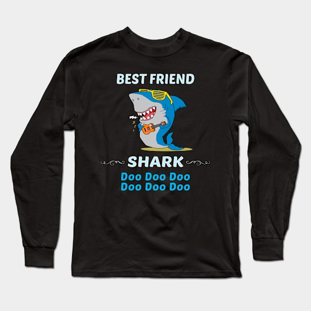 Family Shark 2 BEST FRIEND Long Sleeve T-Shirt by blakelan128